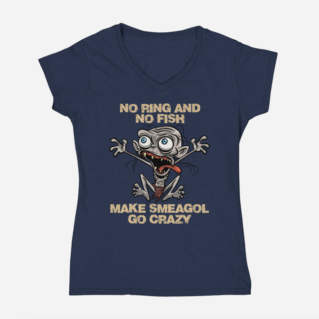 No Ring And No Fish-Womens-V-Neck-Tee-zascanauta