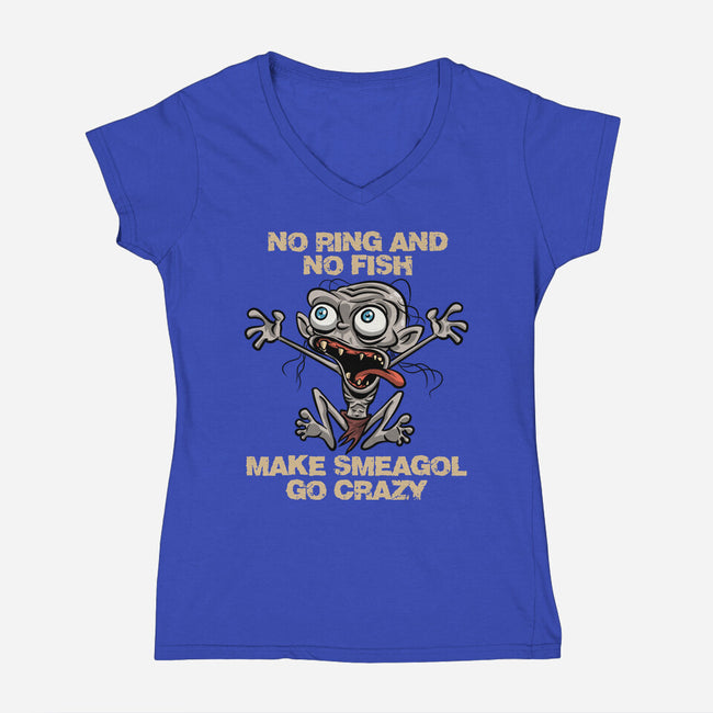 No Ring And No Fish-Womens-V-Neck-Tee-zascanauta
