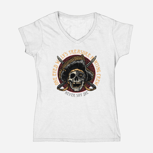 Treasure Hunting Crew-Womens-V-Neck-Tee-glitchygorilla