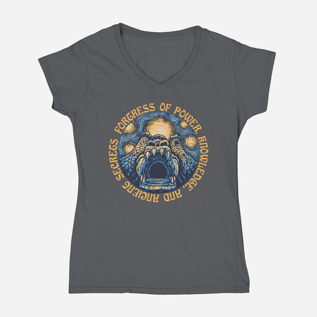 Fortress Of Power-Womens-V-Neck-Tee-glitchygorilla