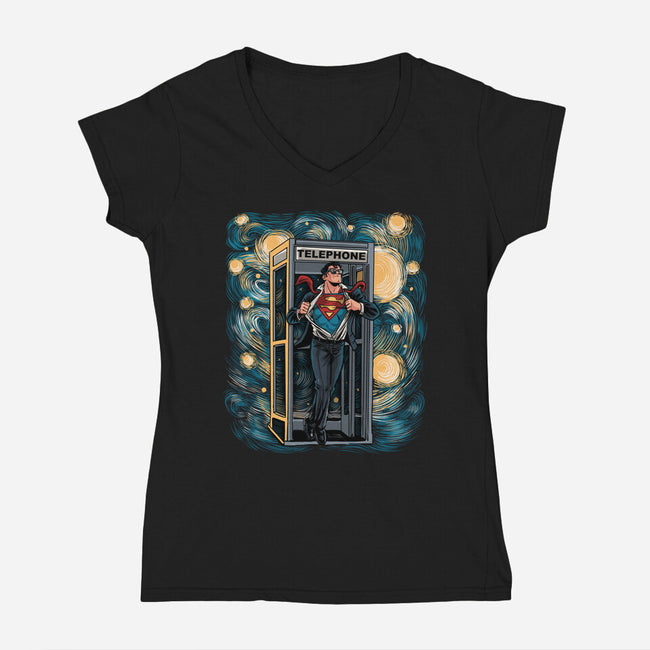 Starry Clark-Womens-V-Neck-Tee-zascanauta