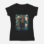 Starry Clark-Womens-V-Neck-Tee-zascanauta