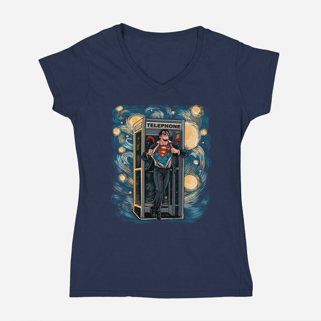 Starry Clark-Womens-V-Neck-Tee-zascanauta