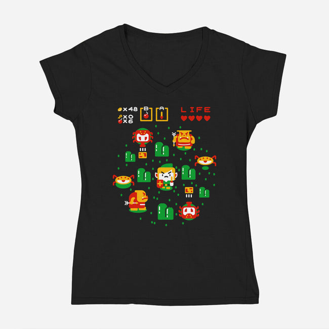 The Big Hero-Womens-V-Neck-Tee-demonigote