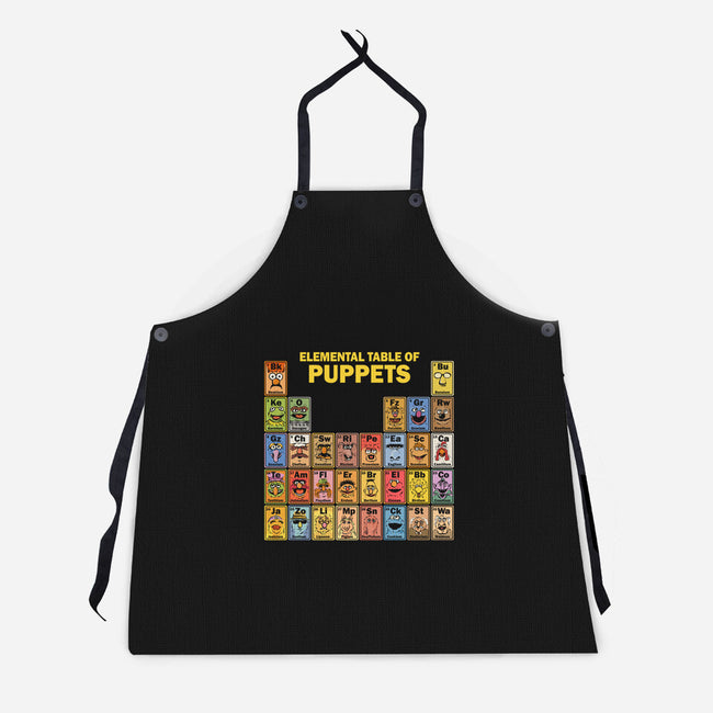 Elemental Table Of Puppets-Unisex-Kitchen-Apron-kg07