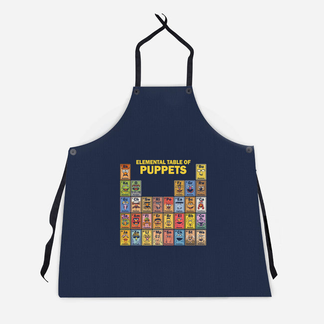 Elemental Table Of Puppets-Unisex-Kitchen-Apron-kg07
