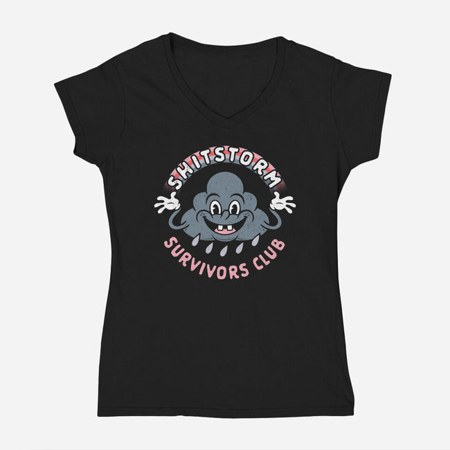 Shitstorm Survivors Club-Womens-V-Neck-Tee-Nemons