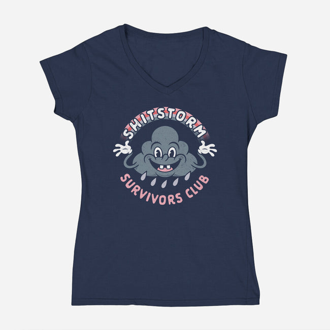 Shitstorm Survivors Club-Womens-V-Neck-Tee-Nemons