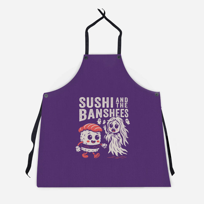 Sushi And The Banshees-Unisex-Kitchen-Apron-Nemons