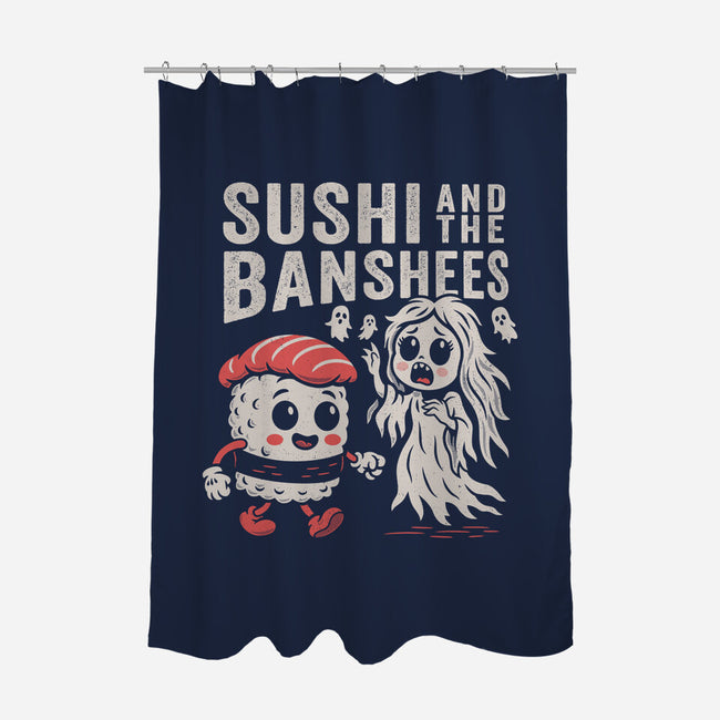 Sushi And The Banshees-None-Polyester-Shower Curtain-Nemons