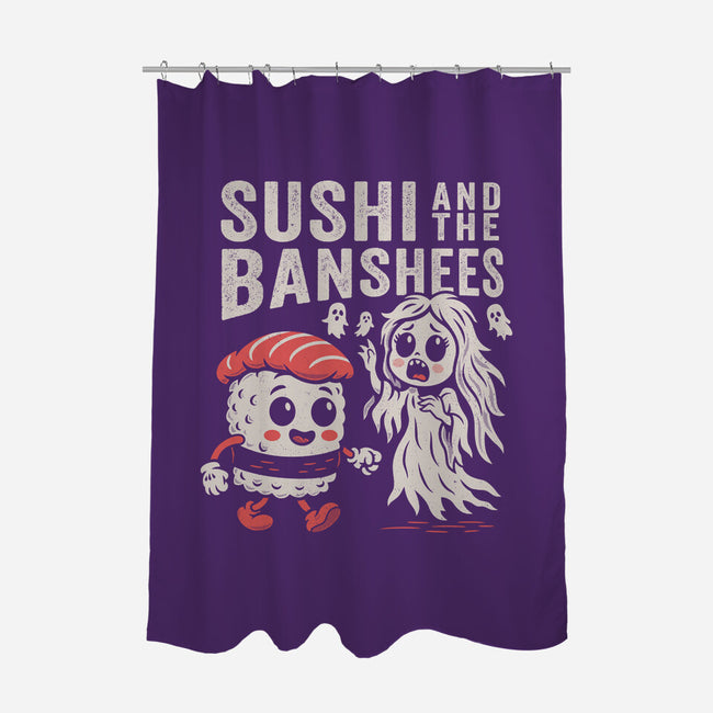 Sushi And The Banshees-None-Polyester-Shower Curtain-Nemons