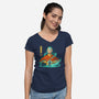 Rise Of The Avatar-Womens-V-Neck-Tee-grevalra