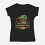 Gentlesaurus Rex-Womens-V-Neck-Tee-glitchygorilla