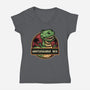 Gentlesaurus Rex-Womens-V-Neck-Tee-glitchygorilla
