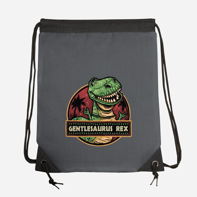 Gentlesaurus Rex-None-Drawstring-Bag-glitchygorilla