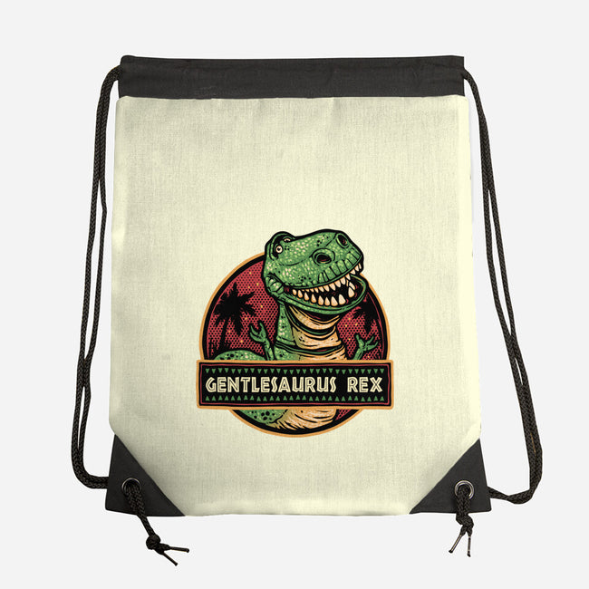 Gentlesaurus Rex-None-Drawstring-Bag-glitchygorilla