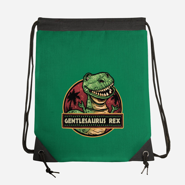 Gentlesaurus Rex-None-Drawstring-Bag-glitchygorilla