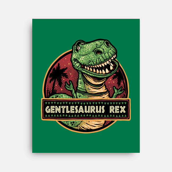 Gentlesaurus Rex-None-Stretched-Canvas-glitchygorilla