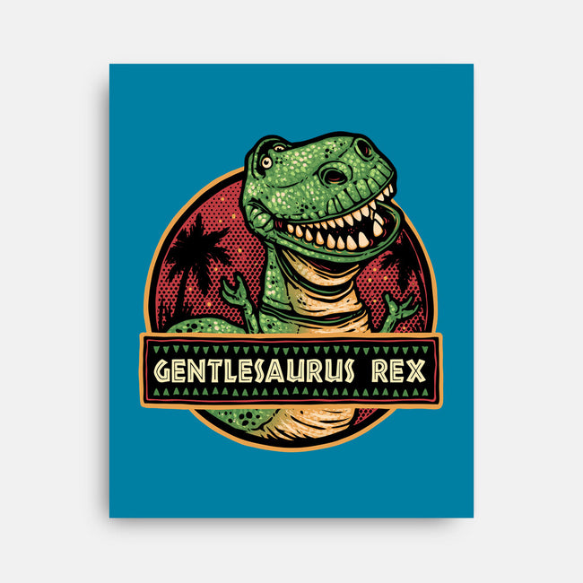 Gentlesaurus Rex-None-Stretched-Canvas-glitchygorilla