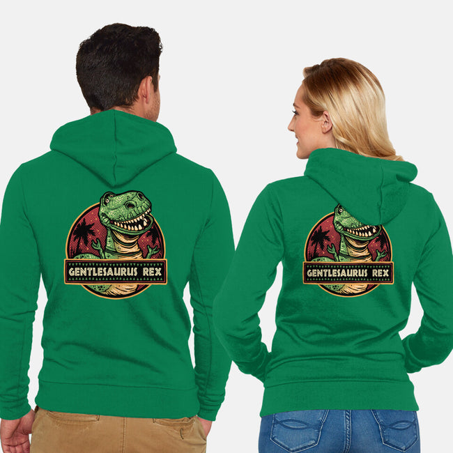 Gentlesaurus Rex-Unisex-Zip-Up-Sweatshirt-glitchygorilla
