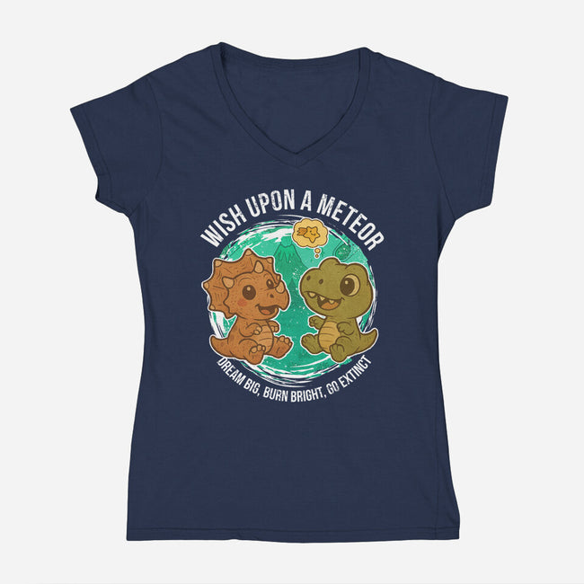 Wishing Upon A Meteor-Womens-V-Neck-Tee-Lorets