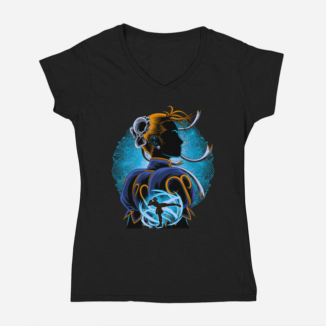 Undercover Fighter-Womens-V-Neck-Tee-rmatix