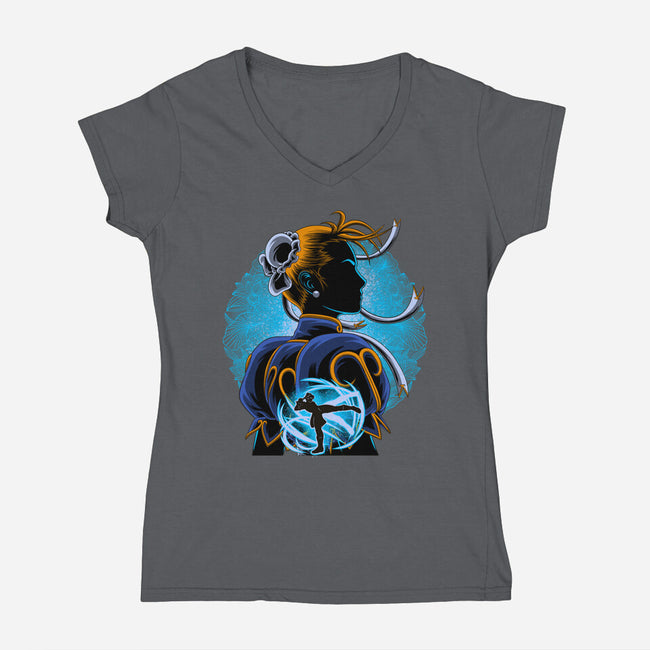 Undercover Fighter-Womens-V-Neck-Tee-rmatix