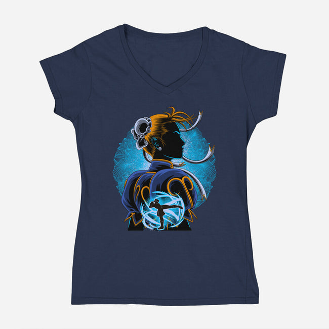 Undercover Fighter-Womens-V-Neck-Tee-rmatix