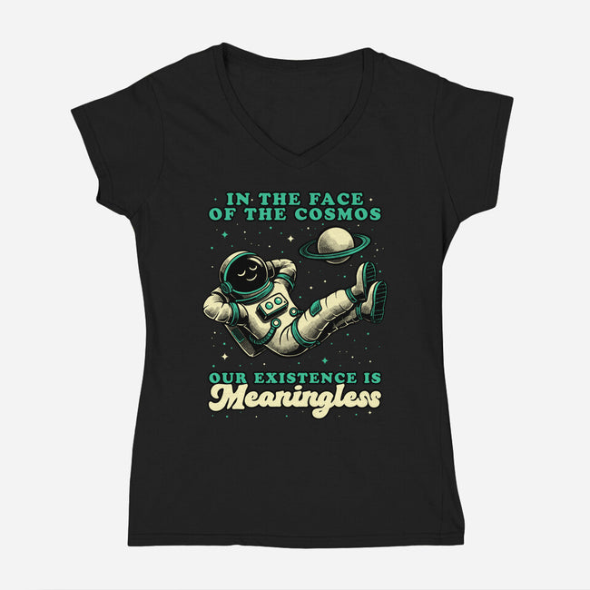 Existential Crisis Astronaut-Womens-V-Neck-Tee-Studio Mootant