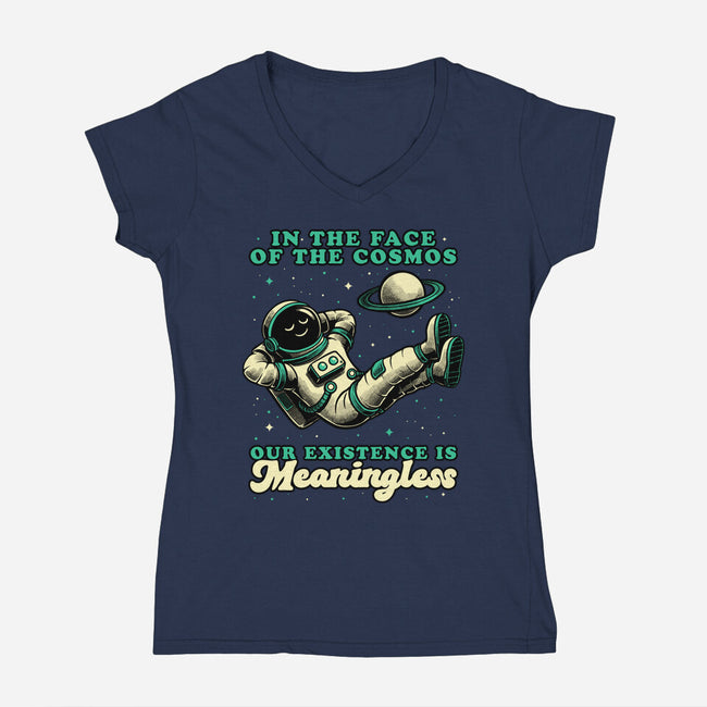 Existential Crisis Astronaut-Womens-V-Neck-Tee-Studio Mootant