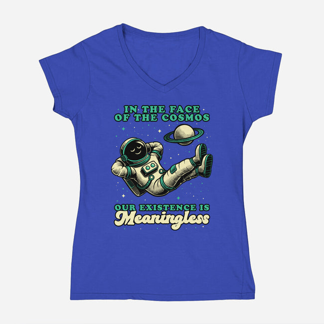 Existential Crisis Astronaut-Womens-V-Neck-Tee-Studio Mootant