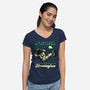 Existential Crisis Astronaut-Womens-V-Neck-Tee-Studio Mootant