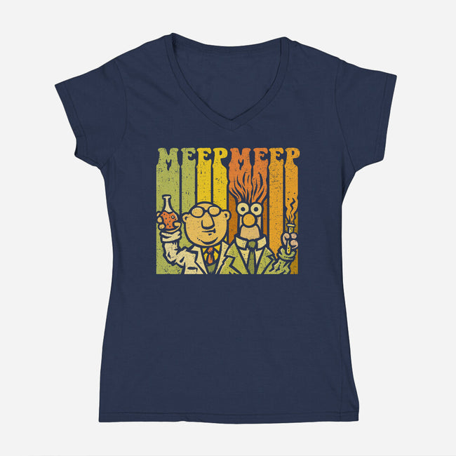 Vintage Scientists-Womens-V-Neck-Tee-kg07