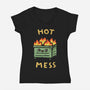 Flaming Hot Mess-Womens-V-Neck-Tee-kg07
