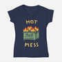 Flaming Hot Mess-Womens-V-Neck-Tee-kg07