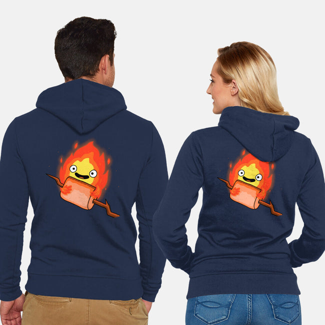 Camp Demon-Unisex-Zip-Up-Sweatshirt-Raffiti