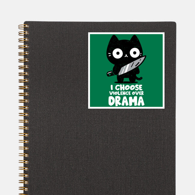 Violence Over Drama-None-Glossy-Sticker-turborat14