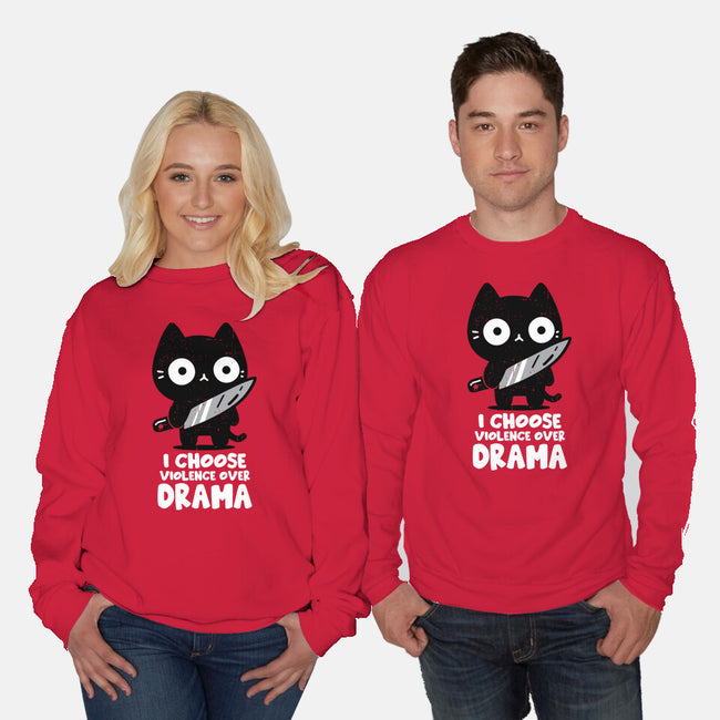 Violence Over Drama-Unisex-Crew Neck-Sweatshirt-turborat14
