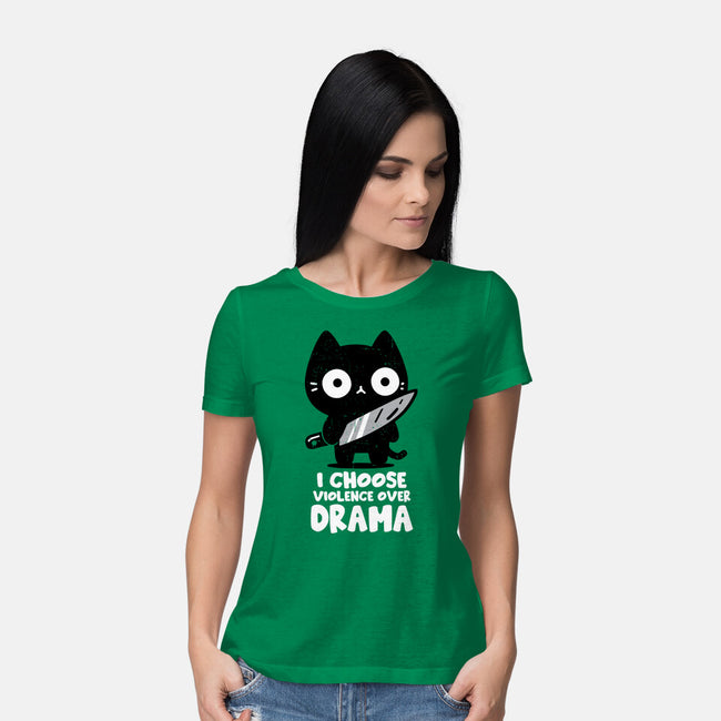 Violence Over Drama-Womens-Basic-Tee-turborat14
