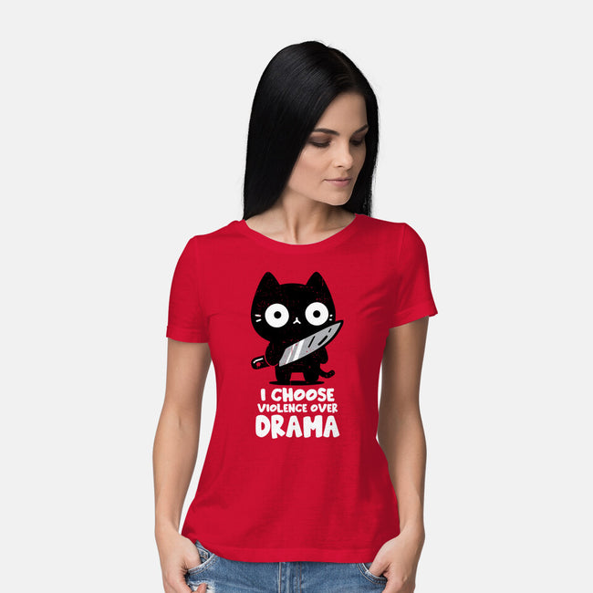 Violence Over Drama-Womens-Basic-Tee-turborat14