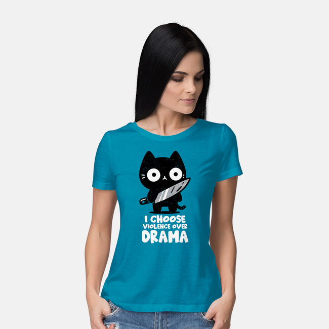 Violence Over Drama-Womens-Basic-Tee-turborat14