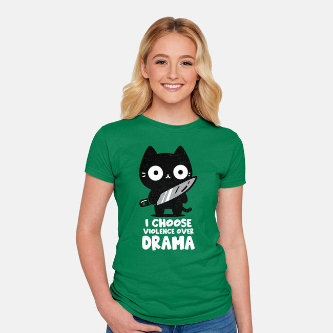 Violence Over Drama-Womens-Fitted-Tee-turborat14