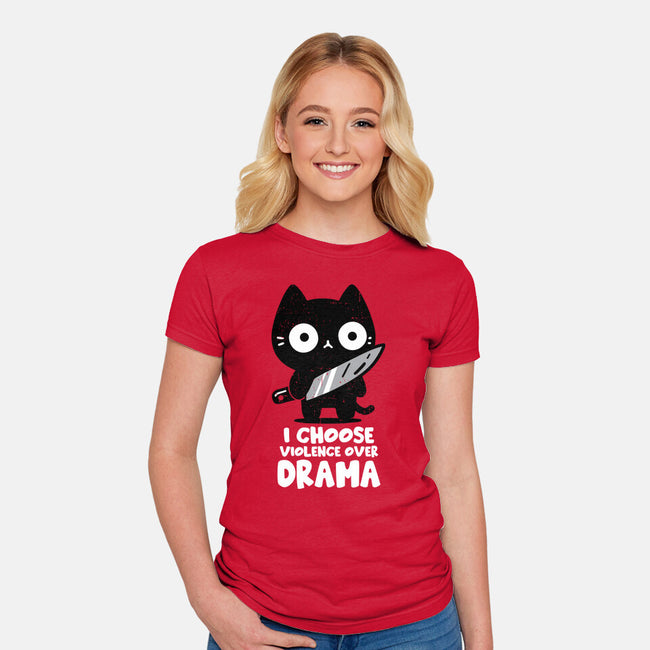 Violence Over Drama-Womens-Fitted-Tee-turborat14