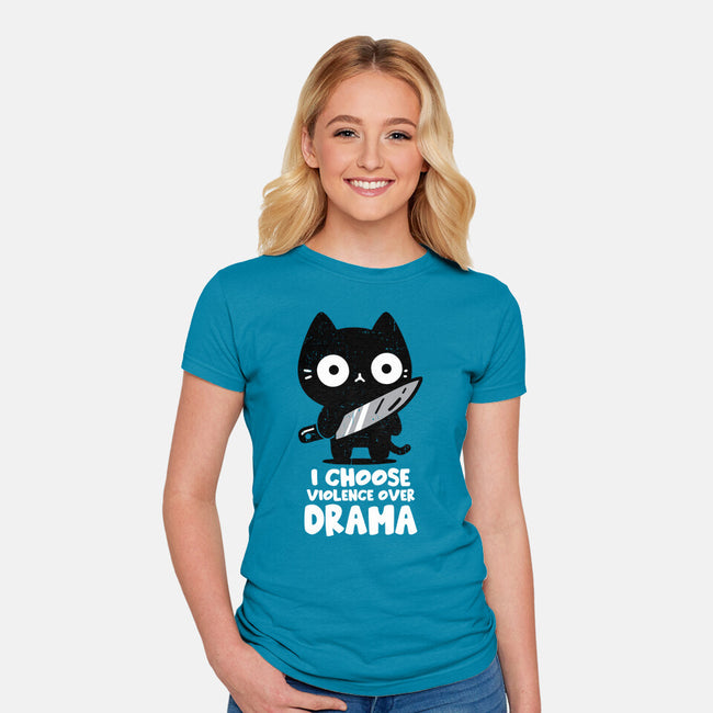Violence Over Drama-Womens-Fitted-Tee-turborat14