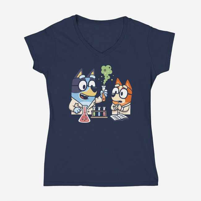Chemical Reaction-Womens-V-Neck-Tee-Xentee