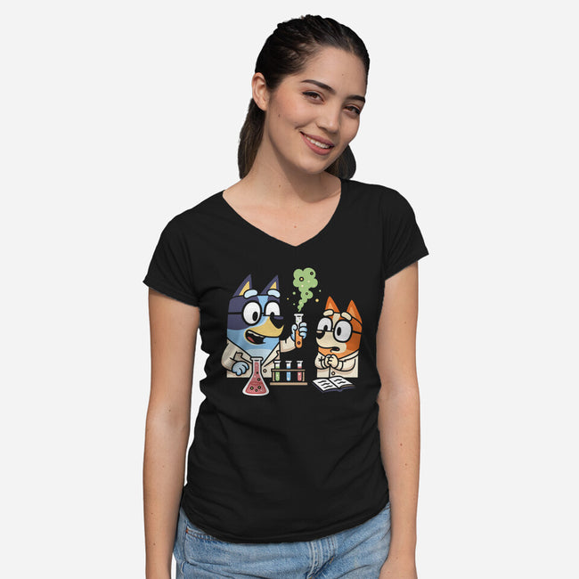 Chemical Reaction-Womens-V-Neck-Tee-Xentee