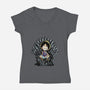 King Of Pirates Throne-Womens-V-Neck-Tee-fanfabio