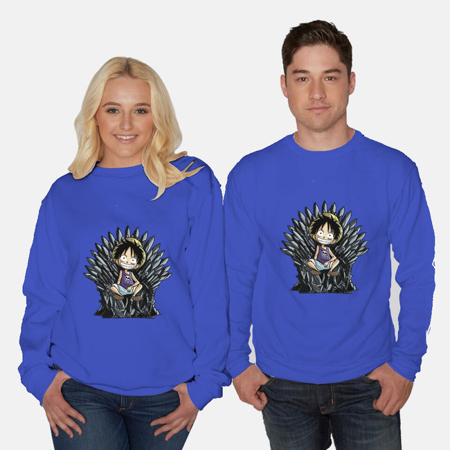 King Of Pirates Throne-Unisex-Crew Neck-Sweatshirt-fanfabio