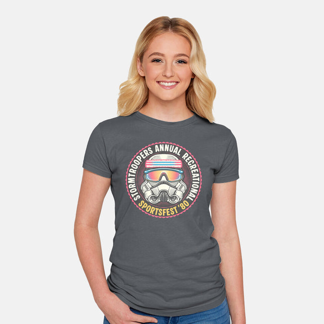 Troopers Sportsfest-Womens-Fitted-Tee-glitchygorilla
