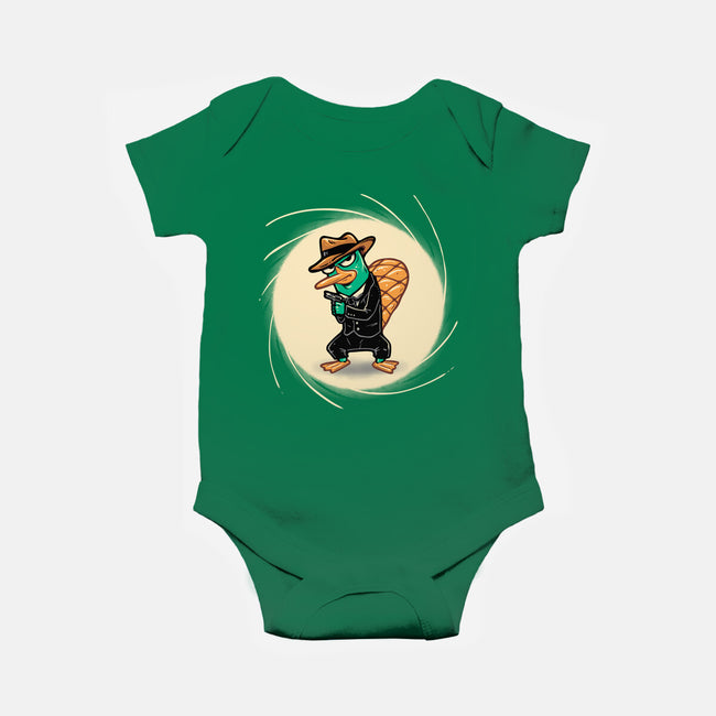 The Spy With The Golden Tail-Baby-Basic-Onesie-glitchygorilla